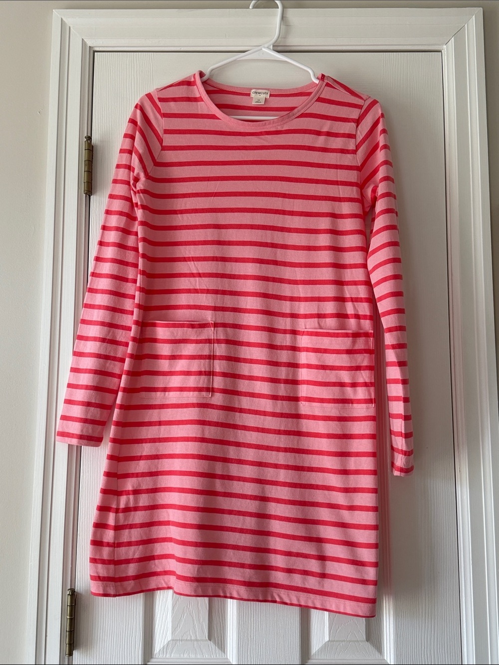 Crewcuts Pink and Red Striped Long-Sleeve Knit Dress